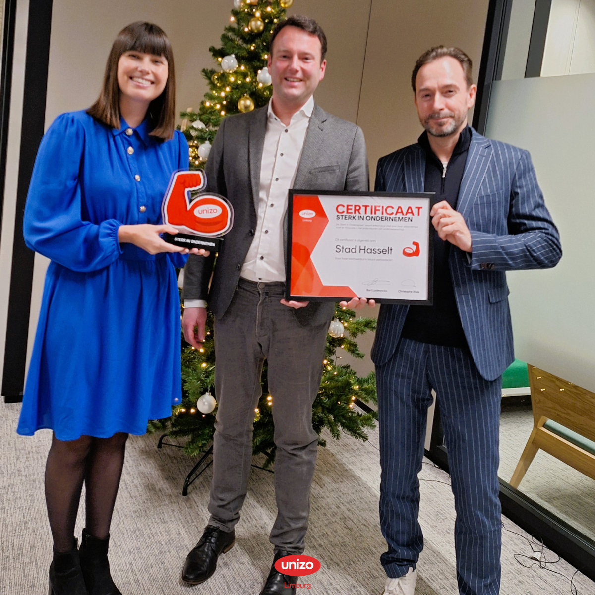 UNIZO Limburg bekroont Hasselt voor  voorbeeldrol in lokaal aanbesteden