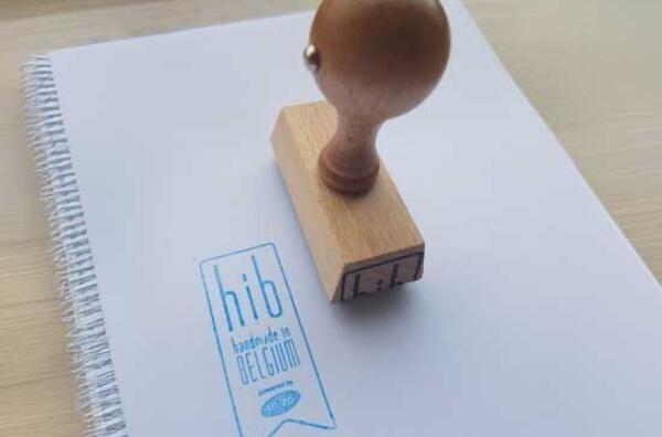 UNIZO Handmade in Belgium houten stempel