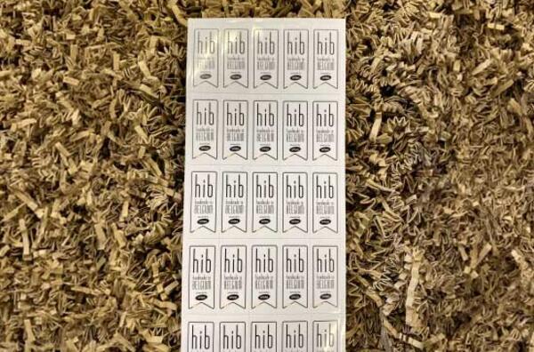 UNIZO Handmade in Belgium witte stickers