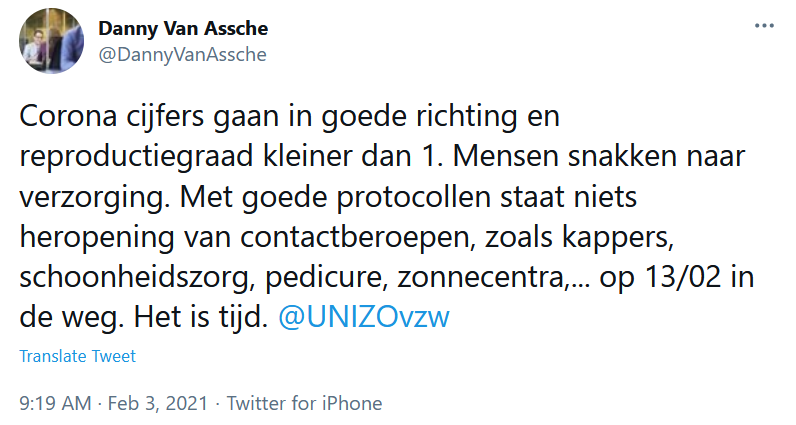 Tweet Danny Contactberoepen